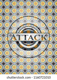 Attack arabesque badge. arabic decoration.