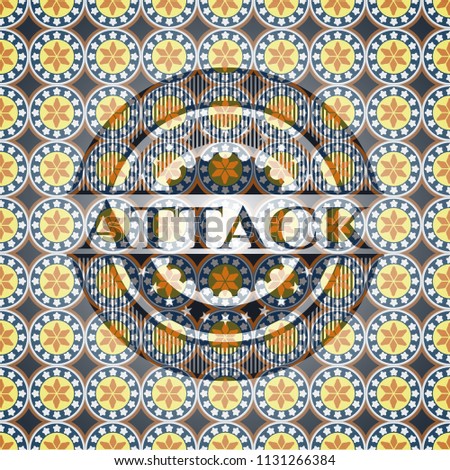 Attack arabesque badge. arabic decoration.