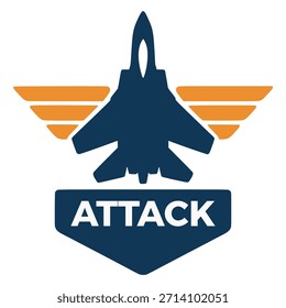 Ataque Avia Team Badge Emblema Ilustración vectorial de color plano Diseño de Plantilla