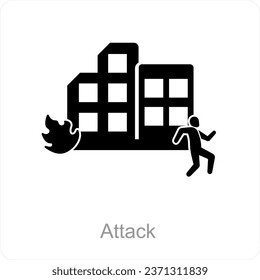 Attack and battle icon concept