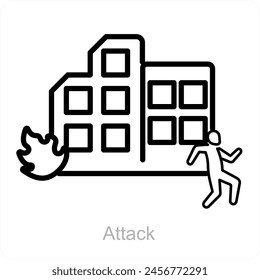 Attack and battle icon concept