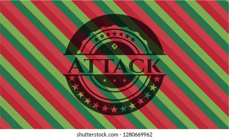 Attack christmas badge background.