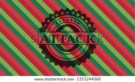 Attack christmas badge background.