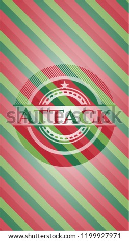 Attack christmas colors style badge.