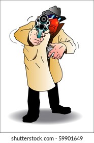 Attack, criminal bandit with guns