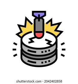 attack database color icon vector. attack database sign. isolated symbol illustration