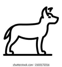Attack dog icon. Outline attack dog vector icon for web design isolated on white background