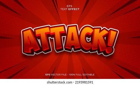 Attack editable text effect font