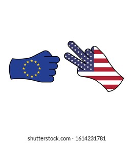 attack eu, pending usa color icon on white background