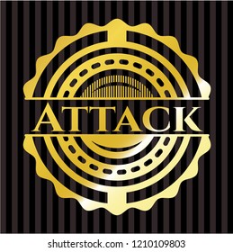 Attack gold badge or emblem
