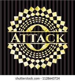 Attack gold emblem or badge