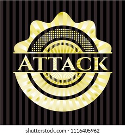 Attack gold shiny badge