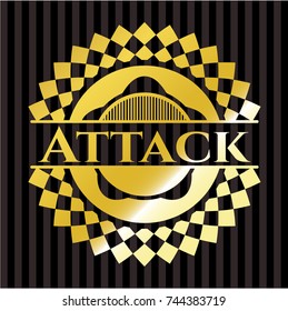Attack gold shiny badge