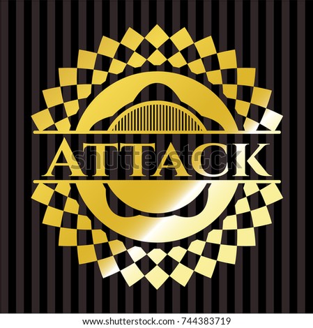 Attack gold shiny badge