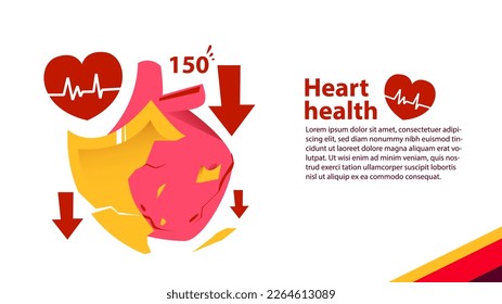 corazón de ataque con ilustración de pantalla rota