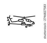 Attack helicopter gunship aircraft icon