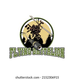 Ataque diseño del logotipo de Ilustración del helicóptero