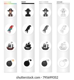 Attack, history, travel and other web icon in cartoon style. Mine, fire, explosion, icons in set collection.