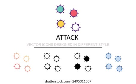 Attack icon design with white background stock illustration
