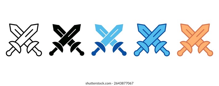 Attack Icon Set Multiple Style Collection