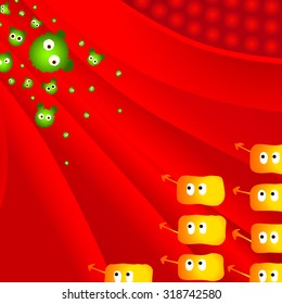 Attack of illness bacteria against lymphocyte defense