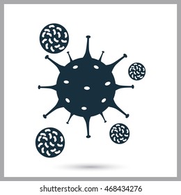 Attack immune cells virus icon on the background