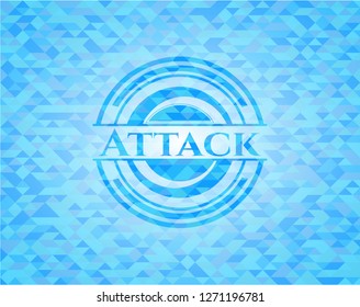 Attack light blue mosaic emblem