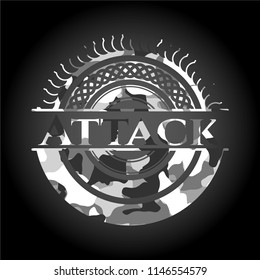 Attack on grey camouflage pattern