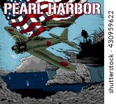 Attack on Pearl Harbor vector illustration.