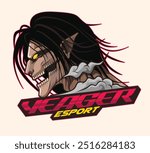 Attack on titan character for esport gaming logo