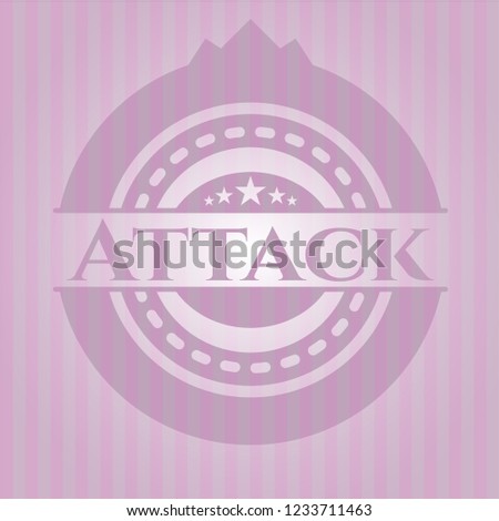 Attack pink emblem. Retro