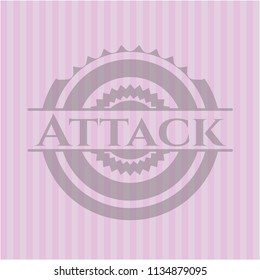Attack pink emblem. Vintage.