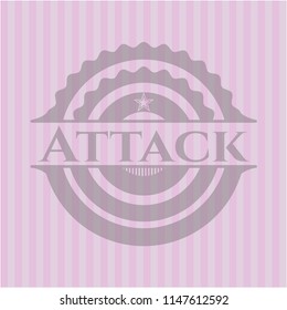 Attack pink emblem. Vintage.