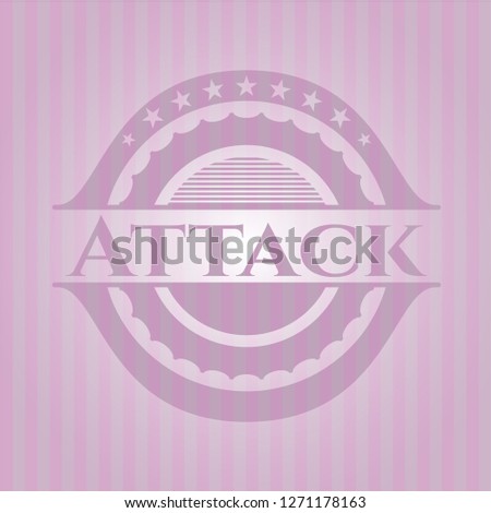 Attack pink emblem. Vintage.