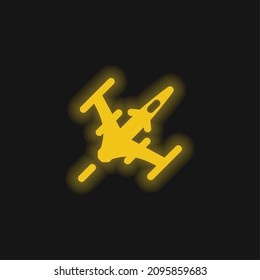 Attack Plane yellow glowing neon icon