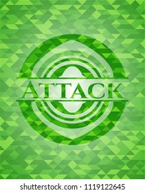Attack realistic green mosaic emblem