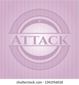 Attack retro style pink emblem