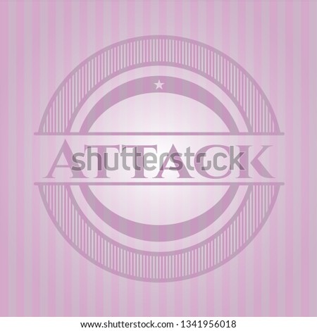 Attack retro style pink emblem