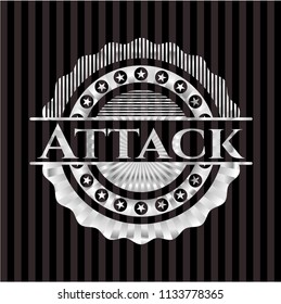 Attack silvery emblem or badge