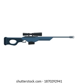 Ataque un icono de arma de francotirador. Caricatura del icono del vector de arma de francotirador de ataque para diseño web aislado en fondo blanco
