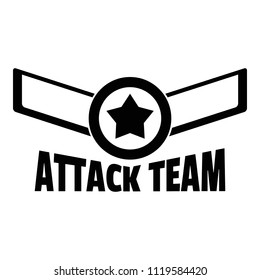 Attack star team logo. Simple illustration of attack star team vector logo for web design isolated on white background