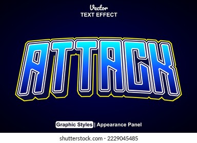 attack text effect with graphic style and editable.