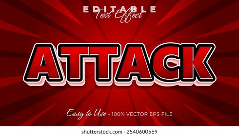 Attack typography modern editable text effect