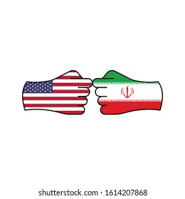 attack usa, attack iran color icon on white background