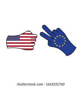attack usa, pending eu color icon on white background