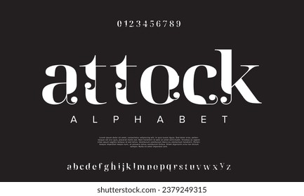 Attack vector illustration. Stylish elegant vector composite font. set of letters english