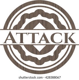 Atacar emblema de madera vintage