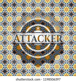 Attacker arabic emblem. Arabesque decoration.