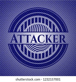 Attacker badge with denim background