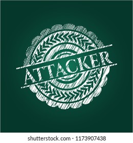 Attacker chalkboard emblem on black board